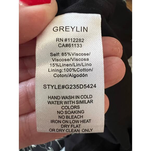 Greylin Fiona O-Ring Midi Dress Black Floral Halter Cutout NWT Size L - Picture 10 of 10